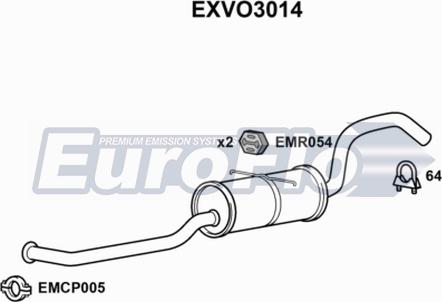 EuroFlo EXVO3014 - Середній глушник вихлопних газів avtolavka.club
