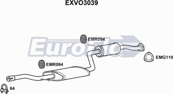 EuroFlo EXVO3039 - Середній глушник вихлопних газів avtolavka.club