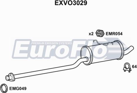 EuroFlo EXVO3029 - Середній глушник вихлопних газів avtolavka.club