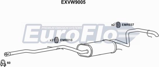 EuroFlo EXVW9005 - Середній / кінцевий глушник ОГ avtolavka.club