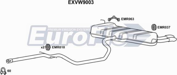 EuroFlo EXVW9003 - Середній / кінцевий глушник ОГ avtolavka.club