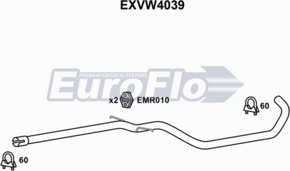 EuroFlo EXVW4039 - Труба вихлопного газу avtolavka.club