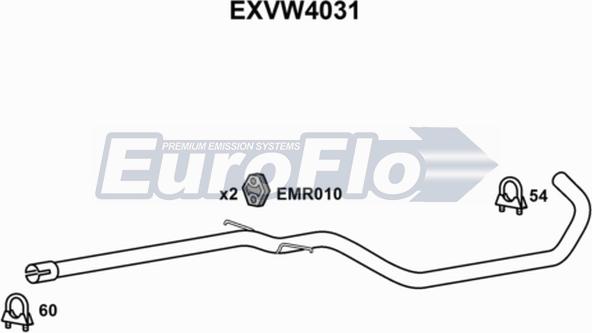 EuroFlo EXVW4031 - Труба вихлопного газу avtolavka.club