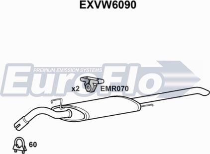 EuroFlo EXVW6090 - Глушник вихлопних газів кінцевий avtolavka.club