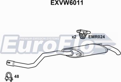 EuroFlo EXVW6011 - Глушник вихлопних газів кінцевий avtolavka.club
