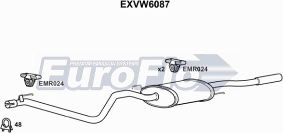 EuroFlo EXVW6087 - Глушник вихлопних газів кінцевий avtolavka.club