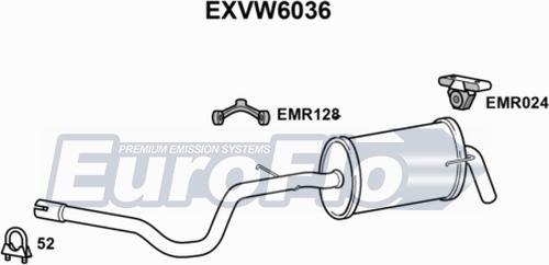 EuroFlo EXVW6036 - Глушник вихлопних газів кінцевий avtolavka.club