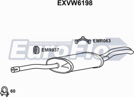 EuroFlo EXVW6198 - Глушник вихлопних газів кінцевий avtolavka.club