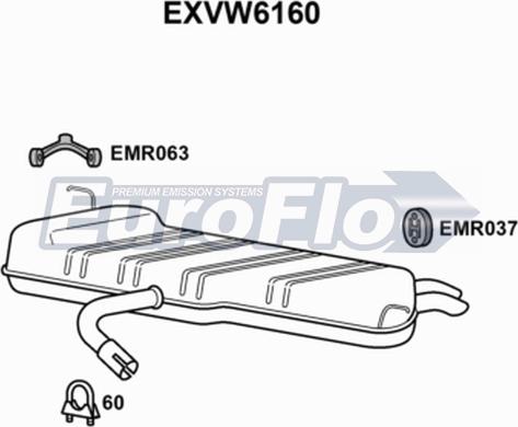 EuroFlo EXVW6160 - Глушник вихлопних газів кінцевий avtolavka.club