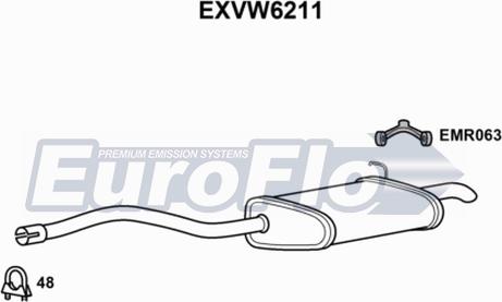 EuroFlo EXVW6211 - Глушник вихлопних газів кінцевий avtolavka.club