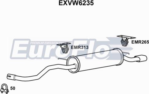 EuroFlo EXVW6235 - Глушник вихлопних газів кінцевий avtolavka.club