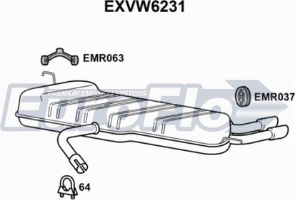 EuroFlo EXVW6231 - Глушник вихлопних газів кінцевий avtolavka.club