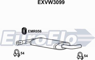 EuroFlo EXVW3099 - Середній глушник вихлопних газів avtolavka.club