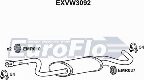 EuroFlo EXVW3092 - Середній глушник вихлопних газів avtolavka.club