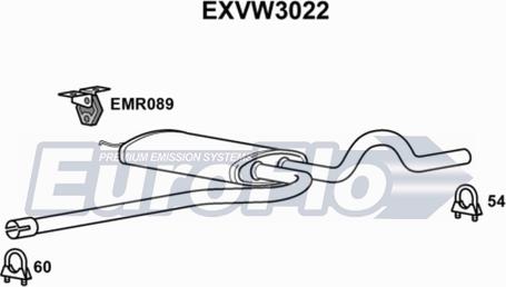 EuroFlo EXVW3022 - Середній глушник вихлопних газів avtolavka.club