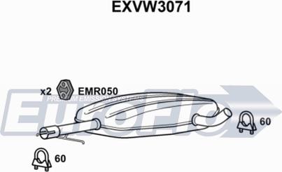 EuroFlo EXVW3071 - Середній глушник вихлопних газів avtolavka.club