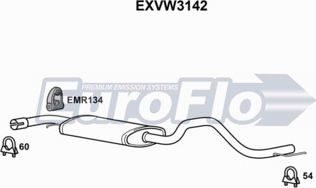 EuroFlo EXVW3142 - Середній глушник вихлопних газів avtolavka.club