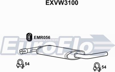 EuroFlo EXVW3100 - Середній глушник вихлопних газів avtolavka.club