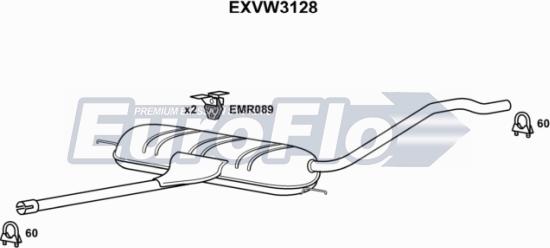 EuroFlo EXVW3128 - Середній глушник вихлопних газів avtolavka.club