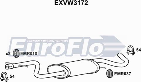 EuroFlo EXVW3172 - Середній глушник вихлопних газів avtolavka.club