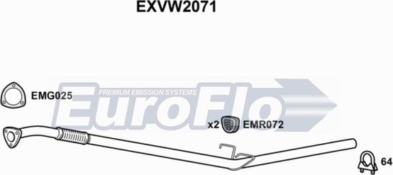 EuroFlo EXVW2071 - Труба вихлопного газу avtolavka.club