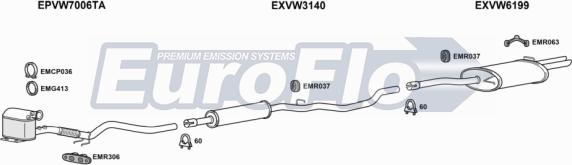 EuroFlo VWPAS20D 4001A - Система випуску ОГ avtolavka.club