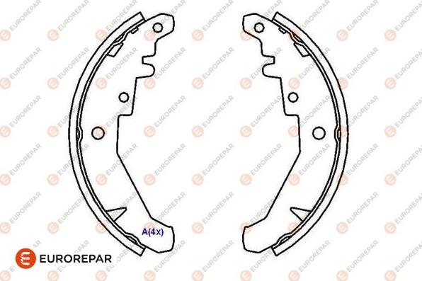 EUROREPAR 1643185980 - Комплект гальм, барабанний механізм avtolavka.club