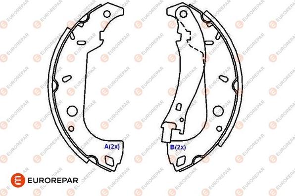 EUROREPAR 1643186180 - Комплект гальм, барабанний механізм avtolavka.club