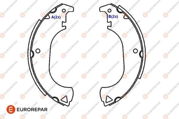 EUROREPAR 1643186380 - Комплект гальм, барабанний механізм avtolavka.club