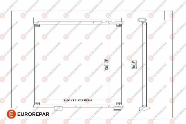 EUROREPAR 1610163580 - Конденсатор, кондиціонер avtolavka.club