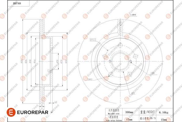 EUROREPAR 1684319080 - Гальмівний диск avtolavka.club