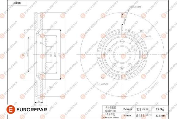 EUROREPAR 1684246080 - Гальмівний диск avtolavka.club