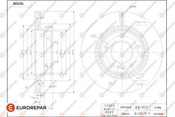 EUROREPAR 1684247880 - Гальмівний диск avtolavka.club