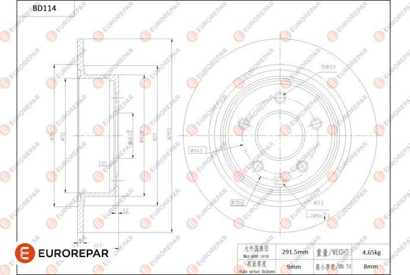 EUROREPAR 1684255680 - Гальмівний диск avtolavka.club