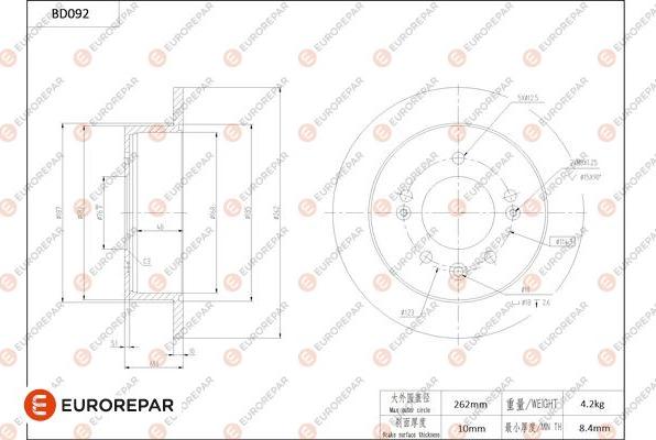 EUROREPAR 1684253480 - Гальмівний диск avtolavka.club