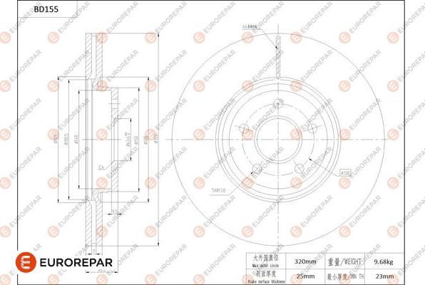 EUROREPAR 1684264780 - Гальмівний диск avtolavka.club