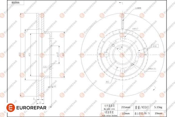 EUROREPAR 1684260880 - Гальмівний диск avtolavka.club