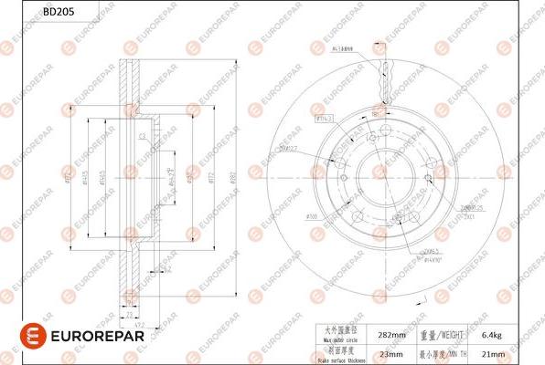 EUROREPAR 1684261580 - Гальмівний диск avtolavka.club