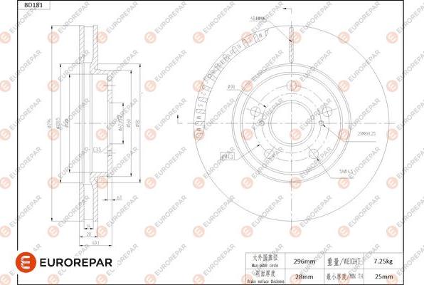 EUROREPAR 1684262380 - Гальмівний диск avtolavka.club