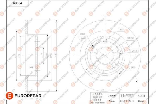 EUROREPAR 1684280680 - Гальмівний диск avtolavka.club