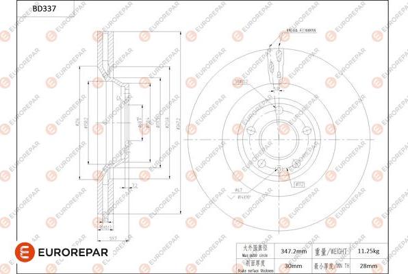 EUROREPAR 1684277980 - Гальмівний диск avtolavka.club