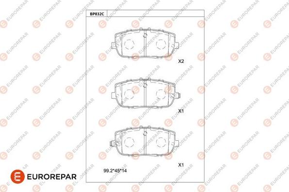 EUROREPAR 1681259580 - Гальмівні колодки, дискові гальма avtolavka.club