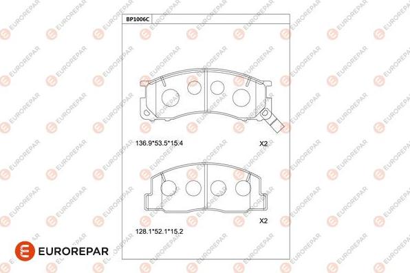 EUROREPAR 1681278480 - Гальмівні колодки, дискові гальма avtolavka.club