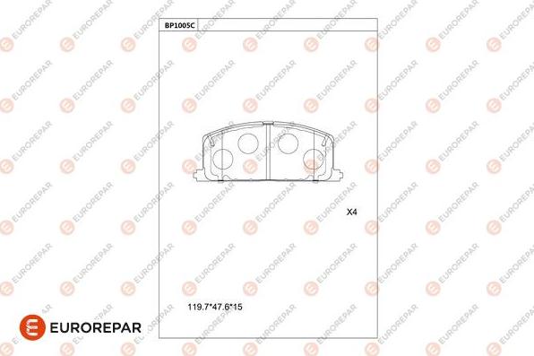 EUROREPAR 1681278380 - Гальмівні колодки, дискові гальма avtolavka.club