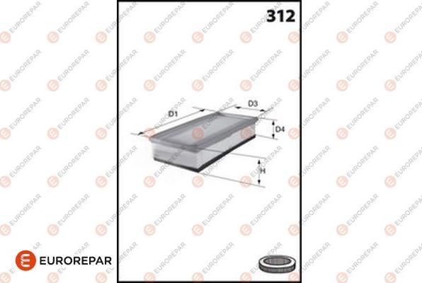 EUROREPAR 1682259280 - Повітряний фільтр avtolavka.club