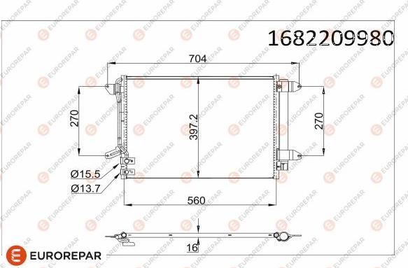 EUROREPAR 1682209980 - Конденсатор, кондиціонер avtolavka.club