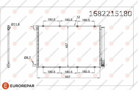 EUROREPAR 1682215180 - Конденсатор, кондиціонер avtolavka.club