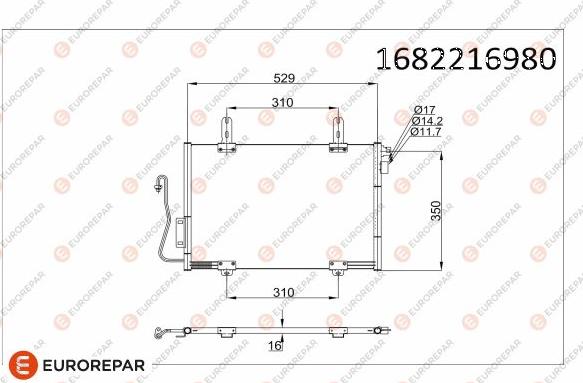 EUROREPAR 1682216980 - Конденсатор, кондиціонер avtolavka.club