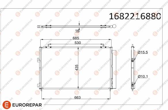 EUROREPAR 1682216880 - Конденсатор, кондиціонер avtolavka.club