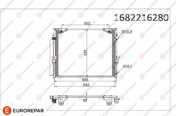 EUROREPAR 1682216280 - Конденсатор, кондиціонер avtolavka.club